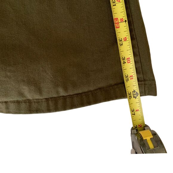 Olive Green Mid-High Rise Flare Button-fly Jeans Women Size 7 - Picture 8 of 8
